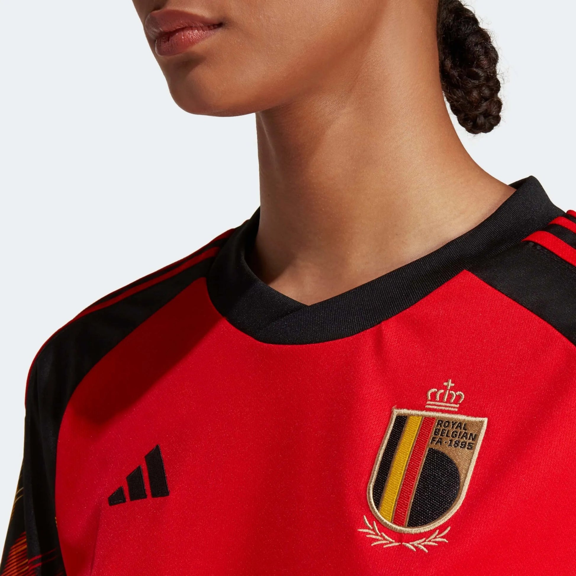 2022-23 Belgium Womens Home Soccer Jersey - Red-Black | Adidas