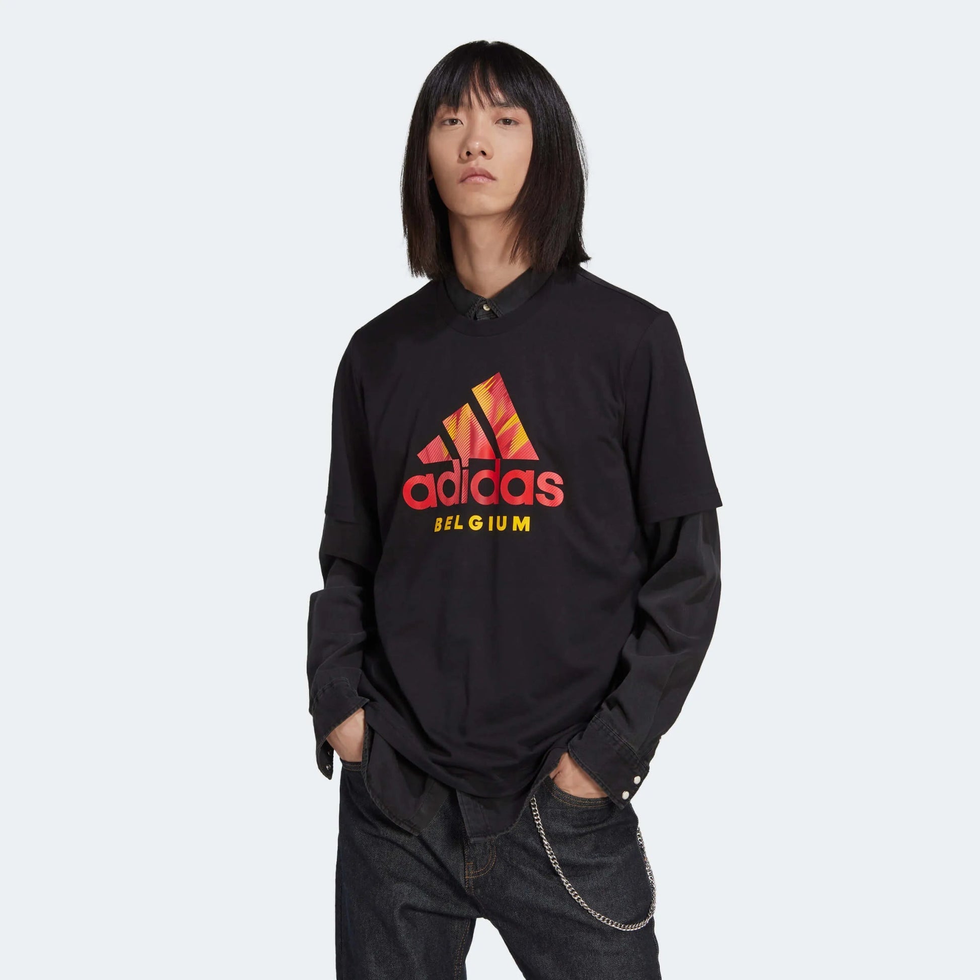 2022-23 Belgium DNA Graphic Tee - Black | Adidas