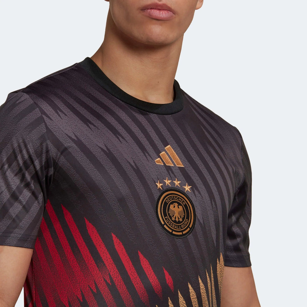 2022-23 Germany Pre-Match Soccer Jersey - Black-Grey-Red | Adidas