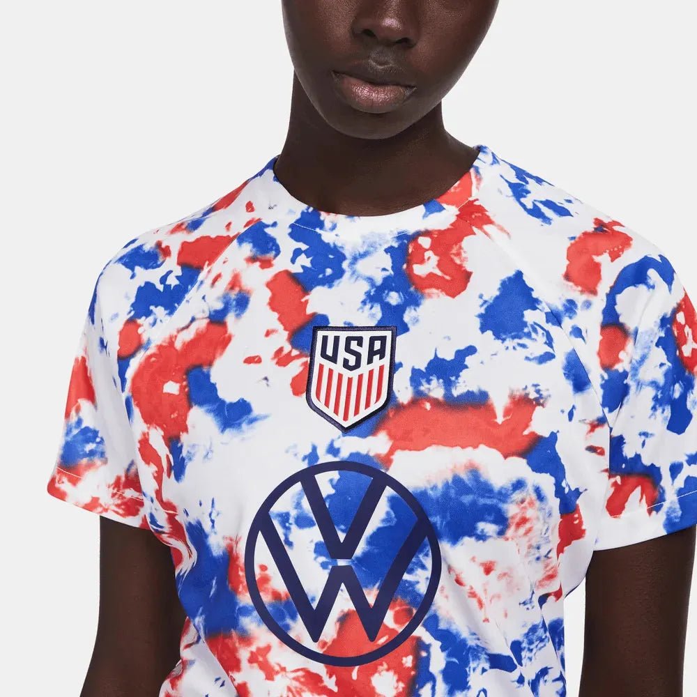 2022-23 USA Womens Pre-Match Soccer Jersey - White-Blue-Red | Nike