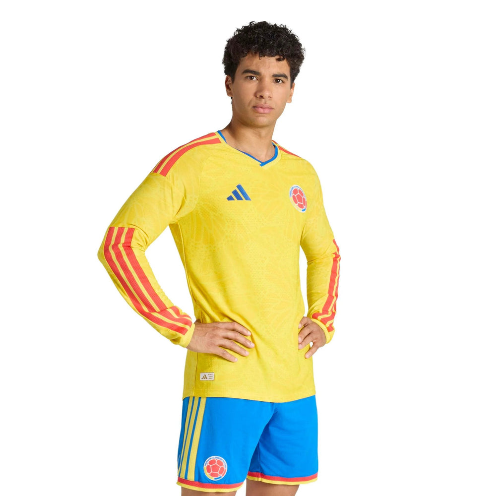 2026 Colombia Mens Authentic Home Long-Sleeve Soccer Jersey | Adidas