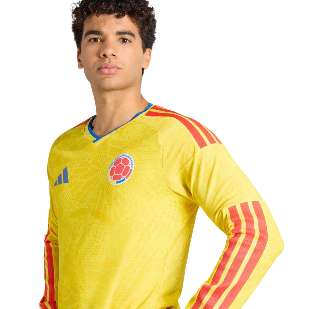 2026 Colombia Mens Authentic Home Long-Sleeve Soccer Jersey | Adidas