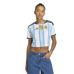 2026 Argentina Womens Stadium Home Cropped Soccer Jersey | Adidas