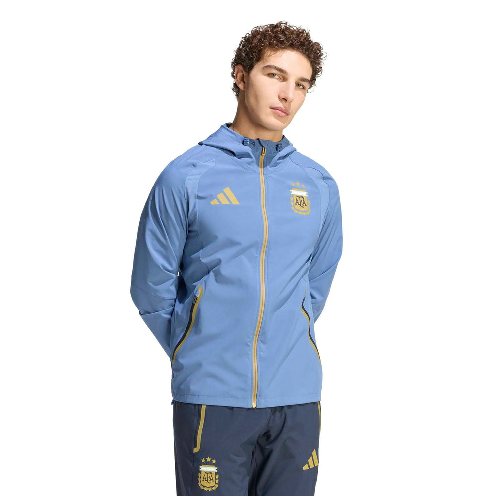 2026 Argentina Mens Tiro Travel Full Zip Windbreaker | Adidas