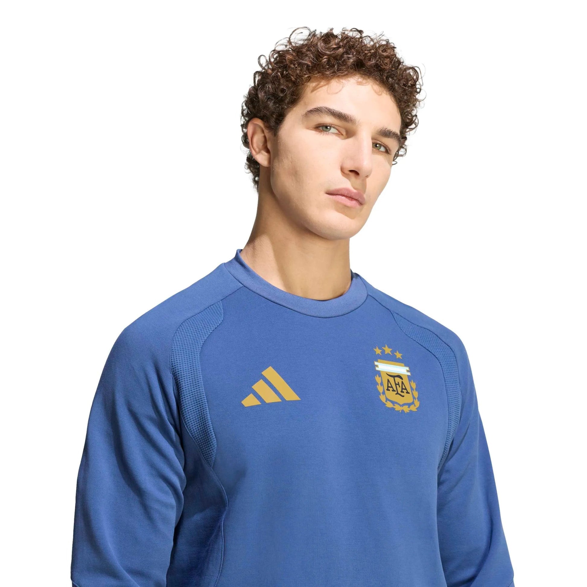 2026 Argentina Mens Tiro Travel Crewneck Sweatshirt | Adidas