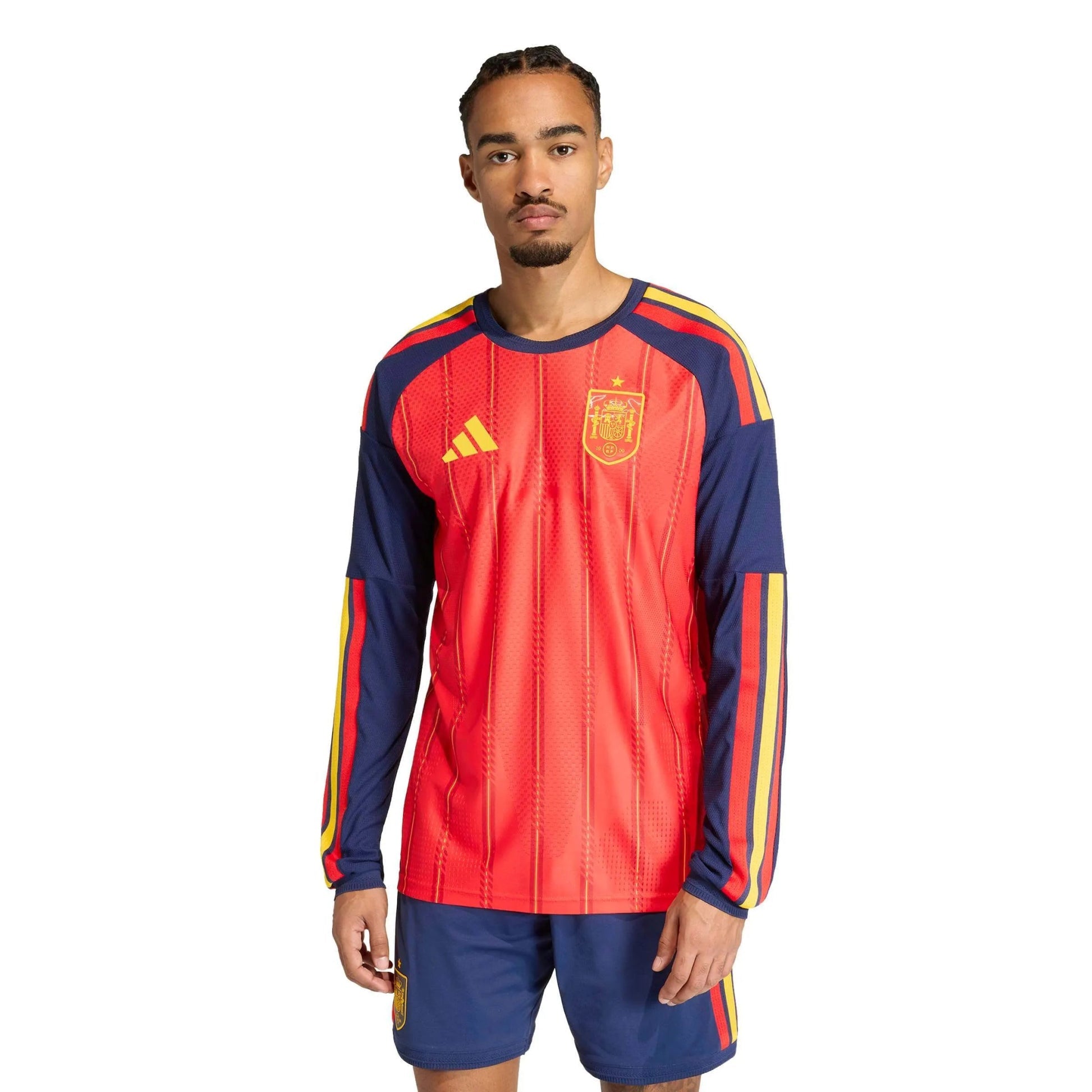 2026 Spain Mens Authentic Home Long-Sleeve Soccer Jersey | Adidas