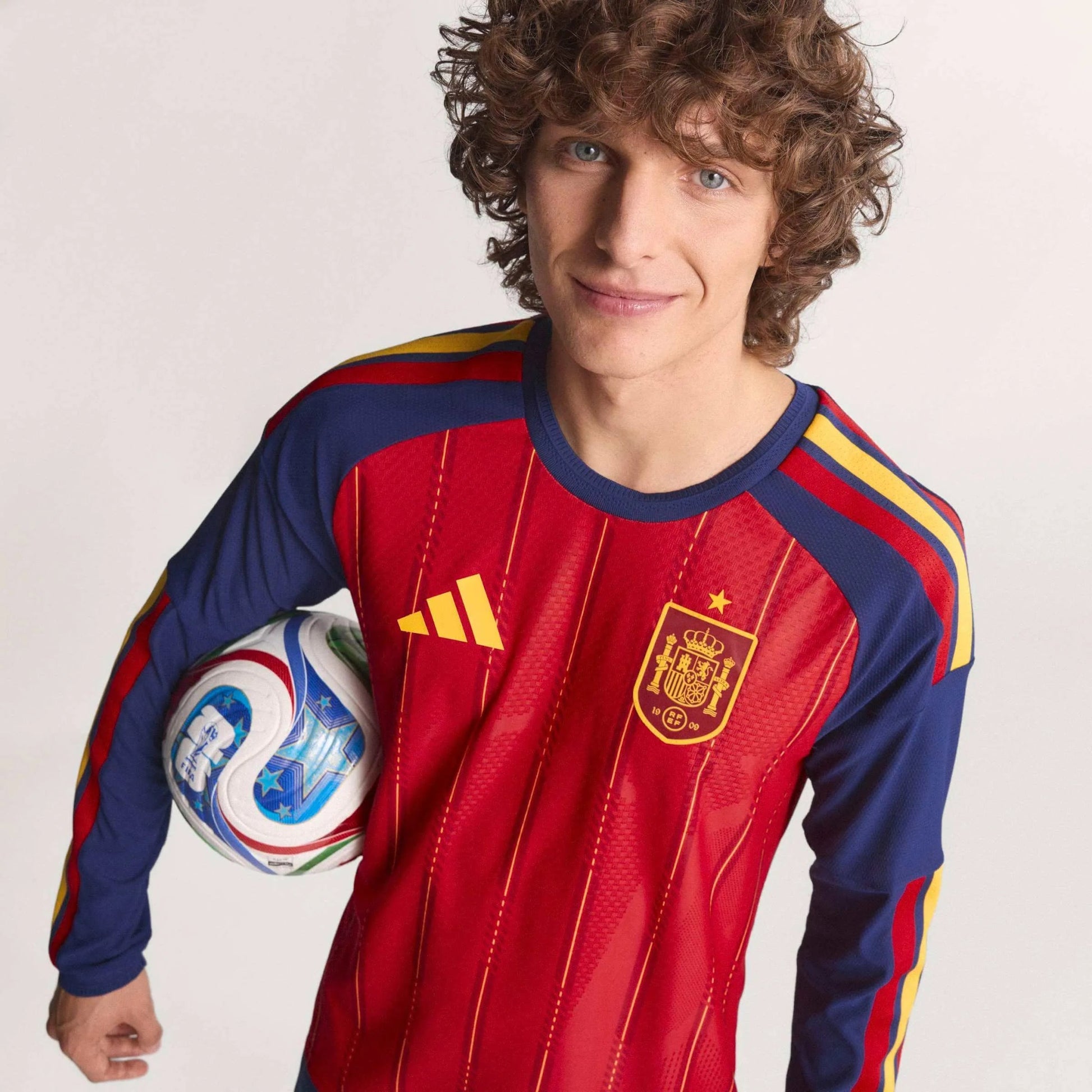 2026 Spain Mens Authentic Home Long-Sleeve Soccer Jersey | Adidas