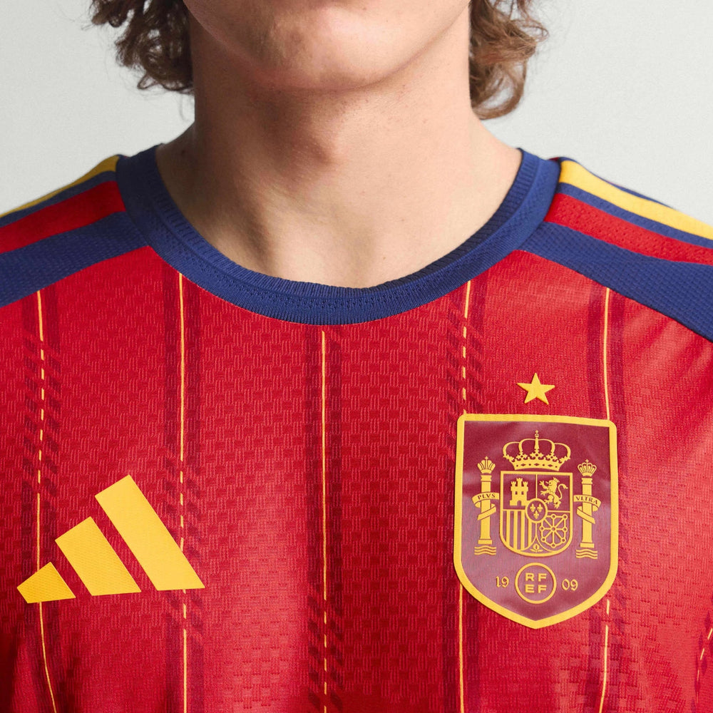2026 Spain Mens Authentic Home Long-Sleeve Soccer Jersey | Adidas