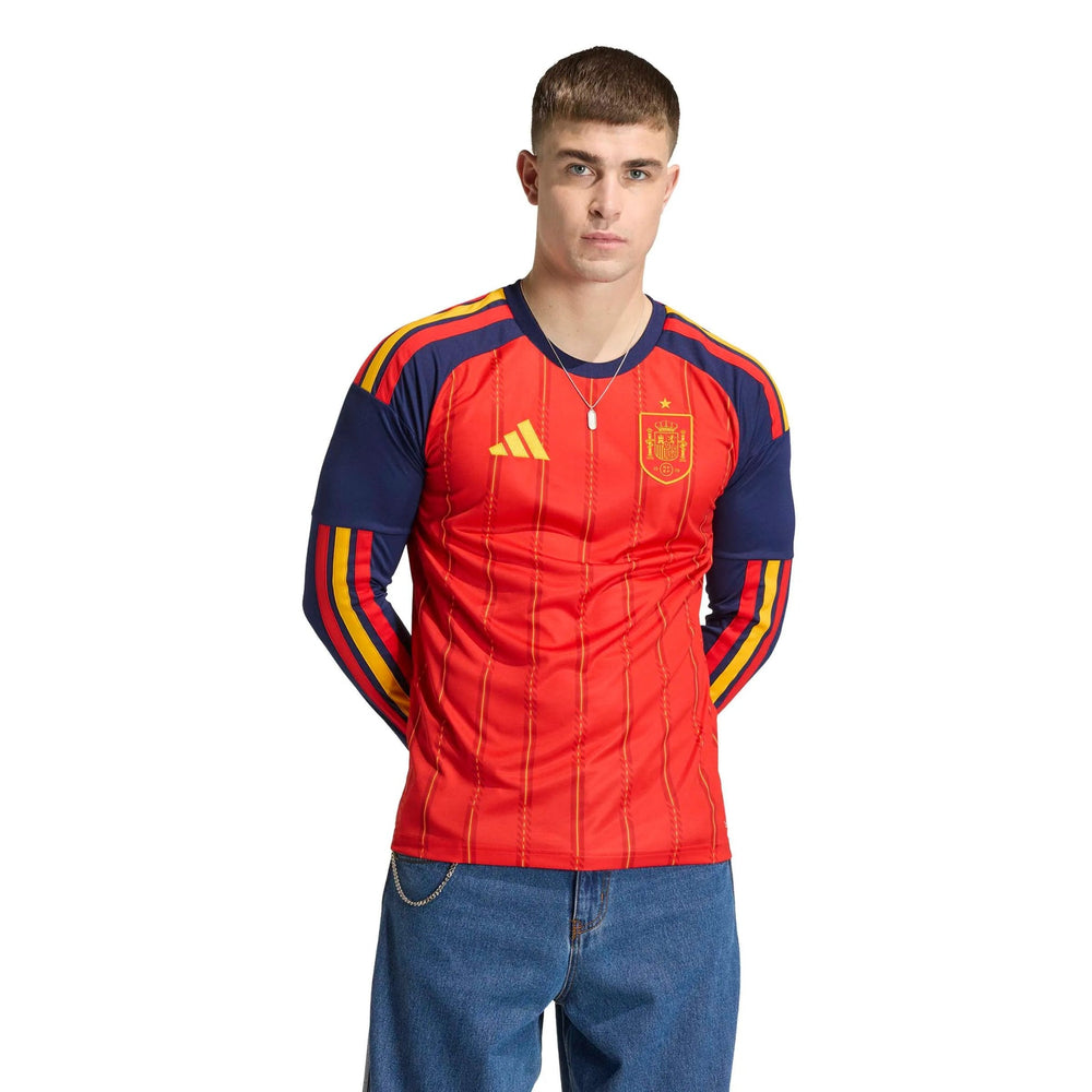 2026 Spain Mens Stadium Home Long-Sleeve Soccer Jersey | Adidas