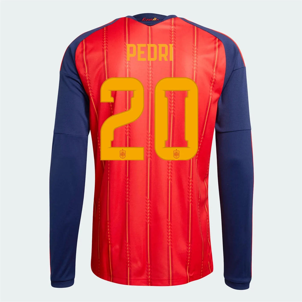2026 Spain Mens Stadium Home Long-Sleeve Soccer Jersey | Adidas