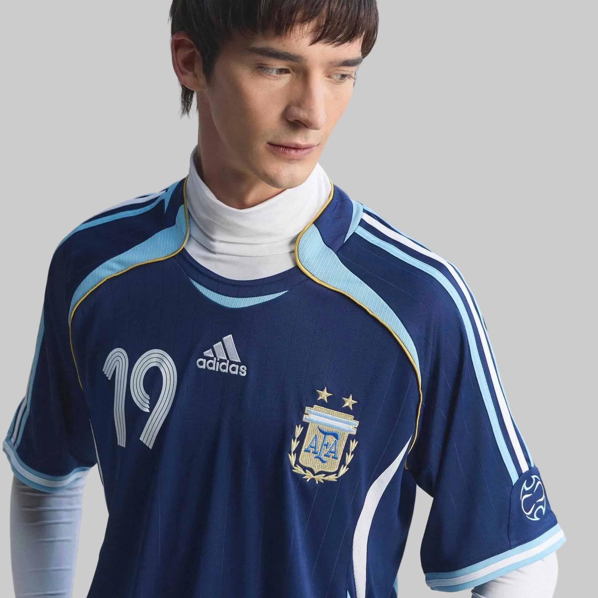 2006 Argentina Mens Retro Stadium Away Messi #19 Soccer Jersey | Adidas