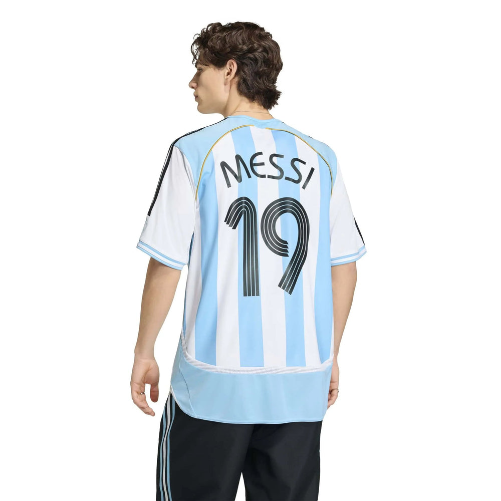 2006 Argentina Mens Retro Stadium Home Messi #19 Soccer Jersey | Adidas