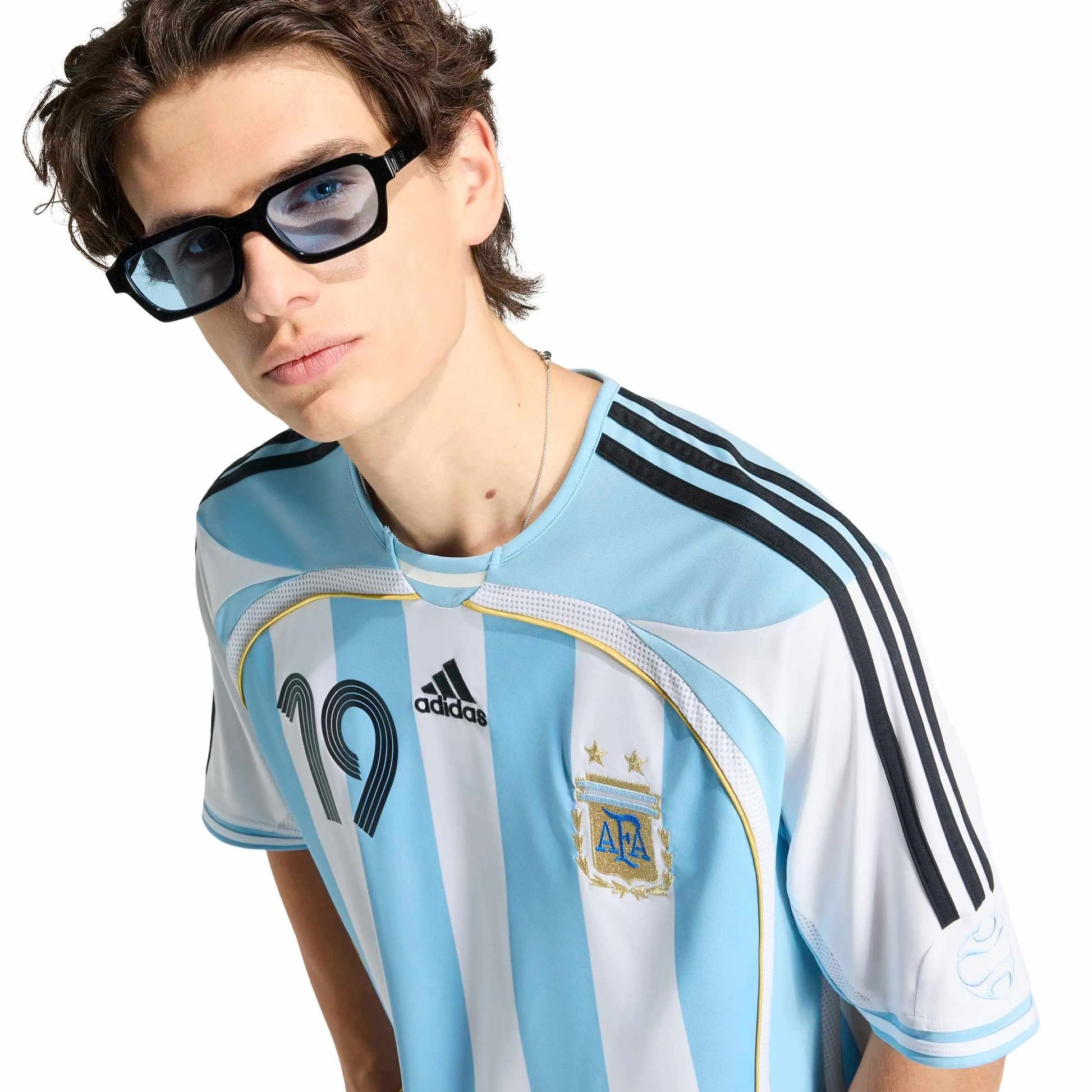 2006 Argentina Mens Retro Stadium Home Messi #19 Soccer Jersey | Adidas