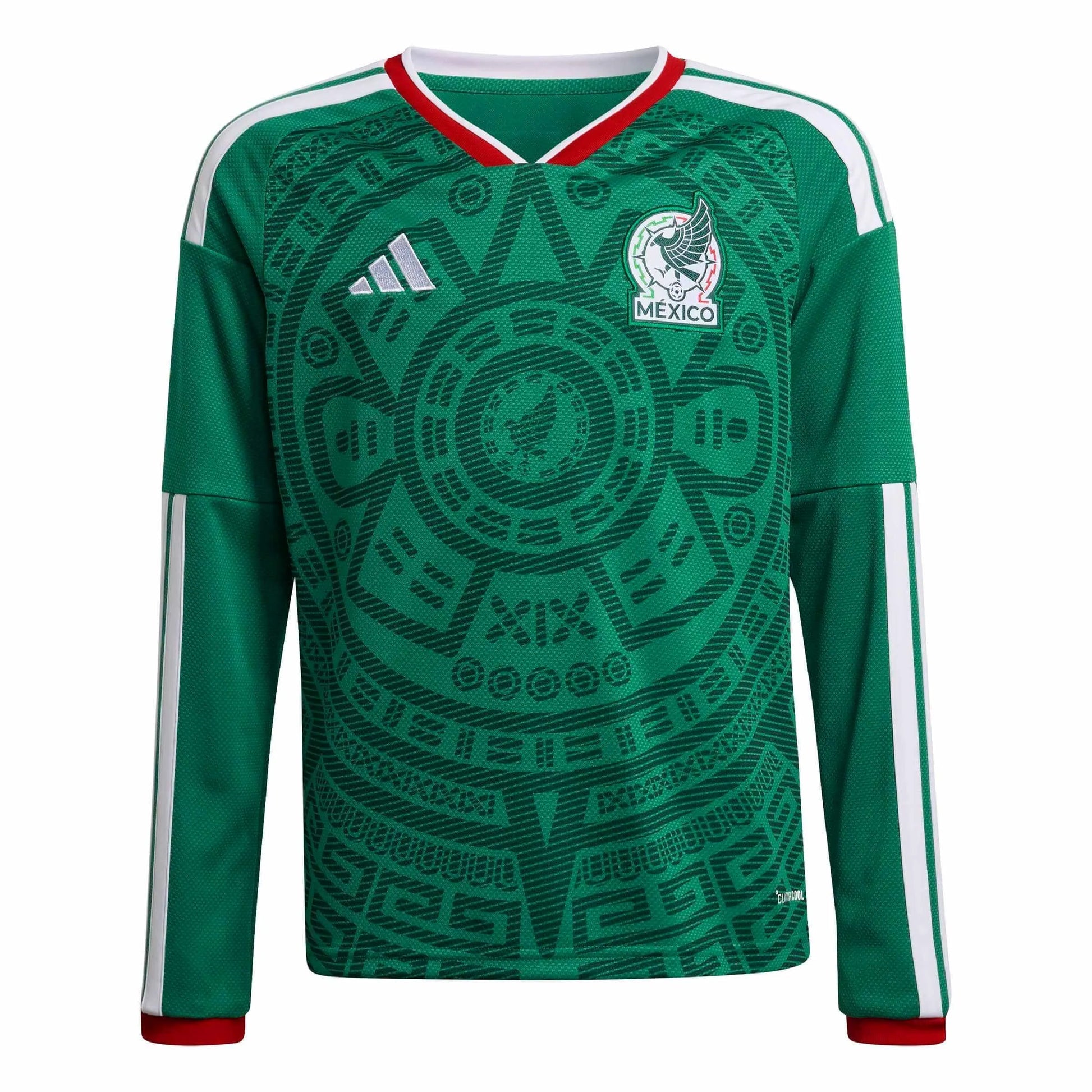 2026 Mexico Youth Stadium Home Long-Sleeve Soccer Jersey | Adidas