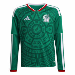 2026 Mexico Youth Stadium Home Long-Sleeve Soccer Jersey | Adidas
