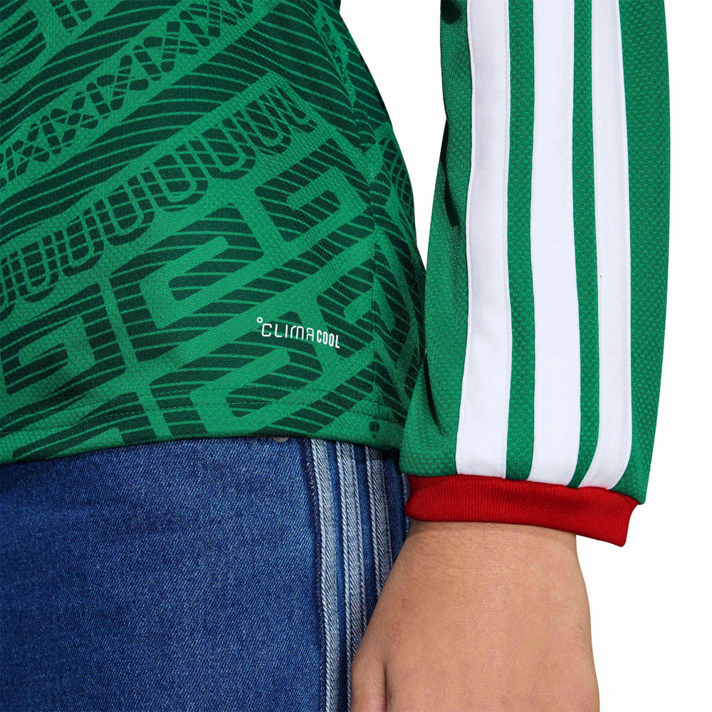 2026 Mexico Youth Stadium Home Long-Sleeve Soccer Jersey | Adidas