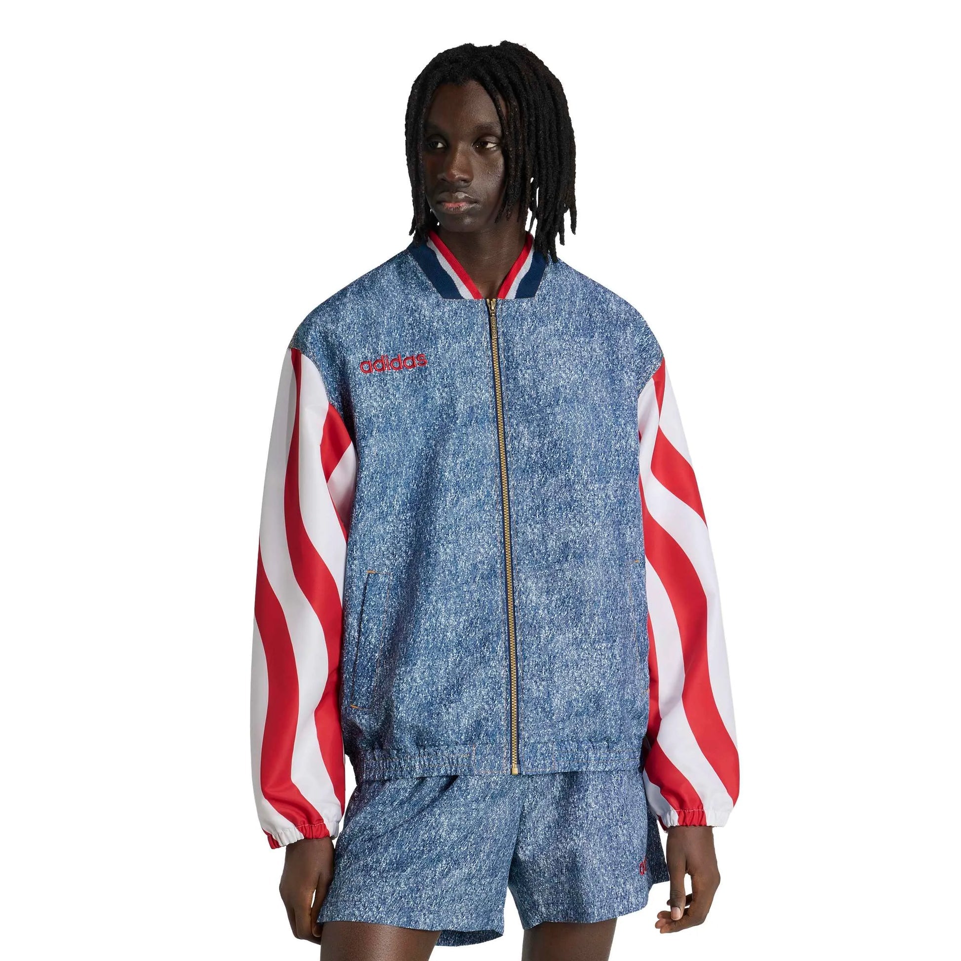 USA Mens Denim Graphic Track Top | Adidas