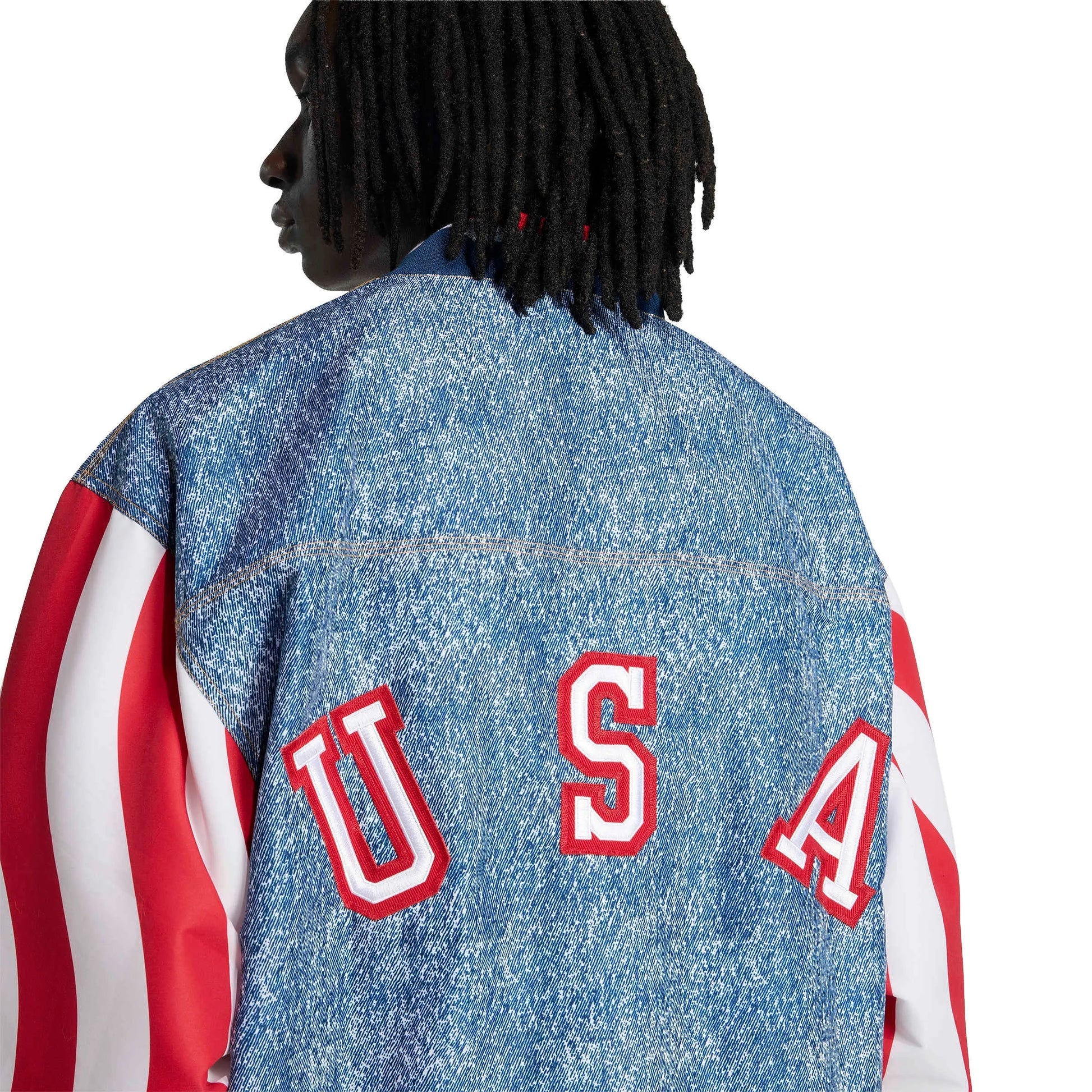USA Mens Denim Graphic Track Top | Adidas