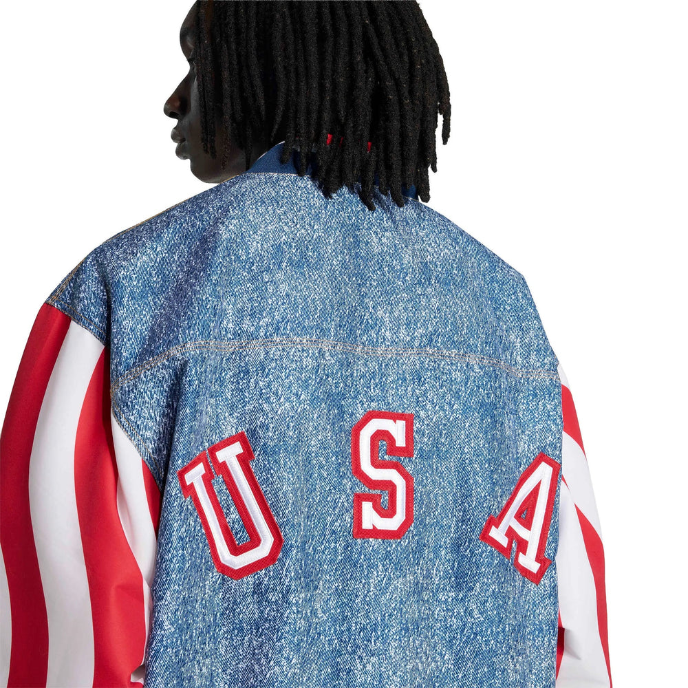 USA Mens Denim Graphic Track Top | Adidas